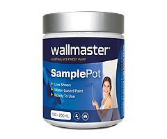 Sample Pot Wallmaster Paint for selecting and testing paint colours for interior paint.